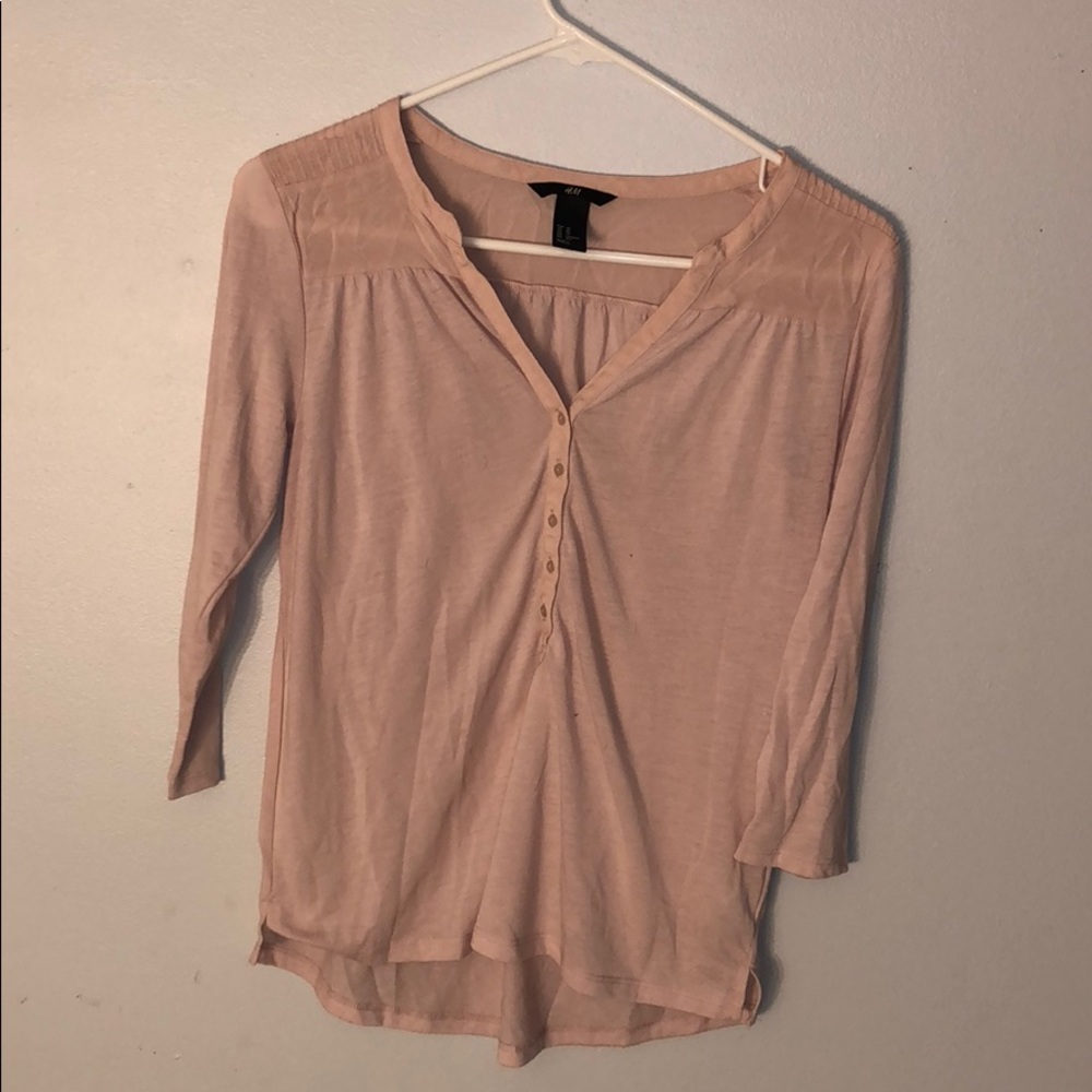 3/4 sleeve pink shirt
